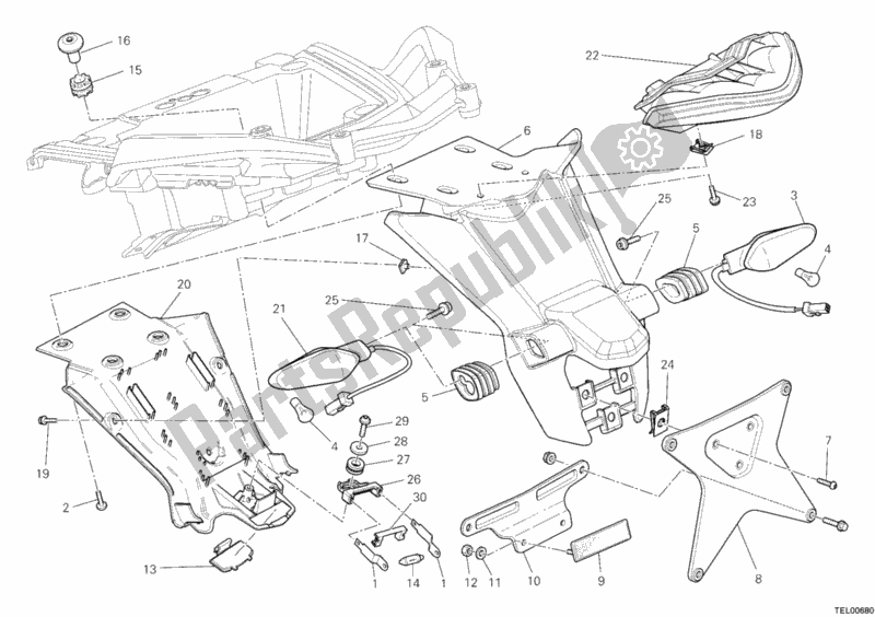 All parts for the Number Plate Holder - Tail Light of the Ducati Multistrada 1200 ABS 2011